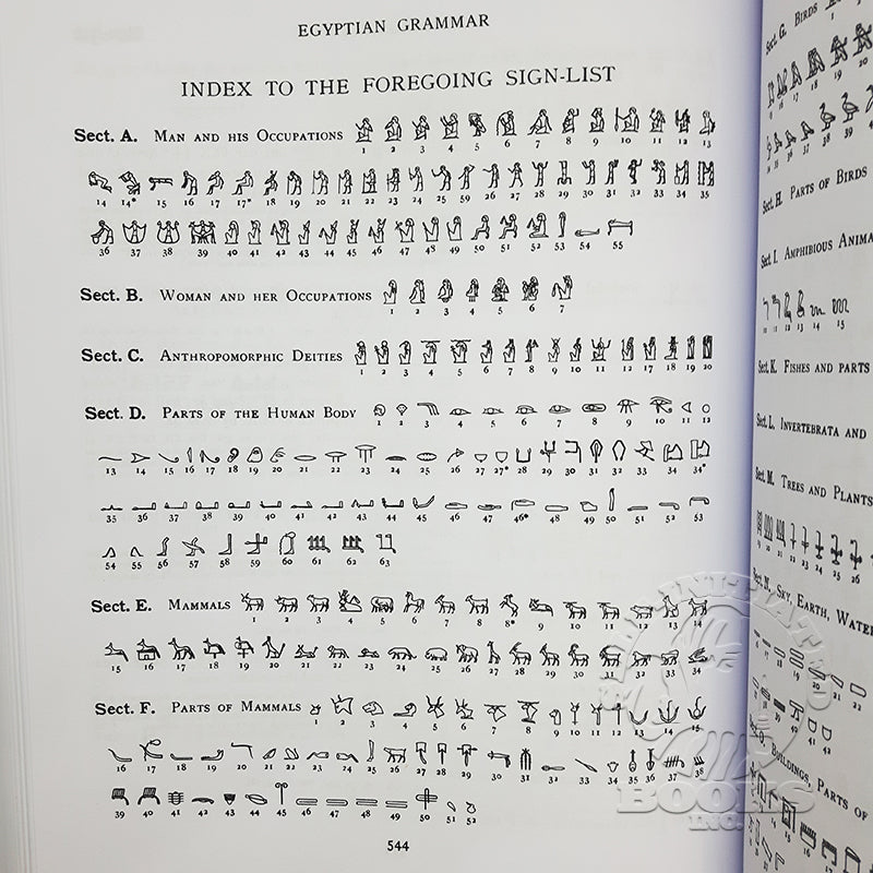 Egyptian Grammar: Being an Introduction to the Study of Hieroglyphs by Sir Alan Gardiner- Page 544