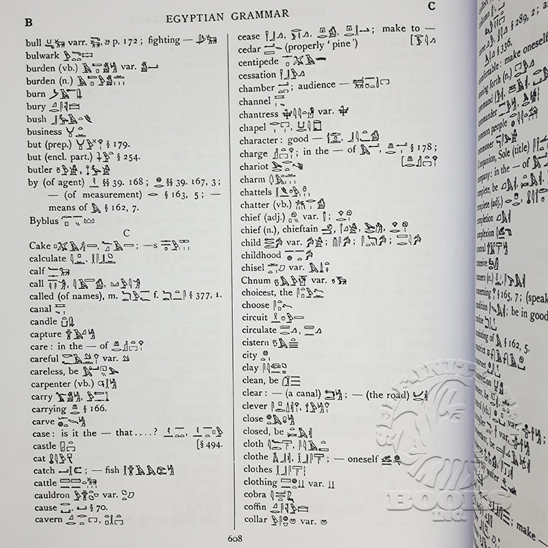 Egyptian Grammar: Being an Introduction to the Study of Hieroglyphs by Sir Alan Gardiner- Page 608