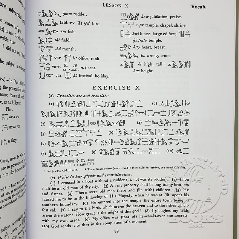 Egyptian Grammar: Being an Introduction to the Study of Hieroglyphs by Sir Alan Gardiner- Page 99