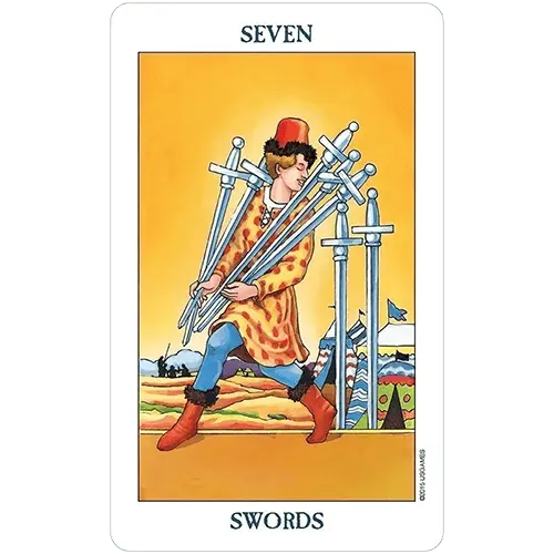 Seven of Swords (Radiant Rider-Waite Tarot Deck)