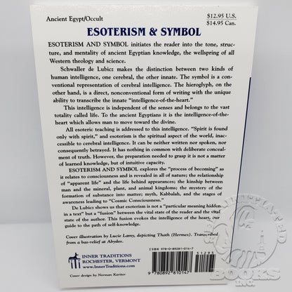 Esoterism & Symbol by R.A. Schwaller de Lubicz