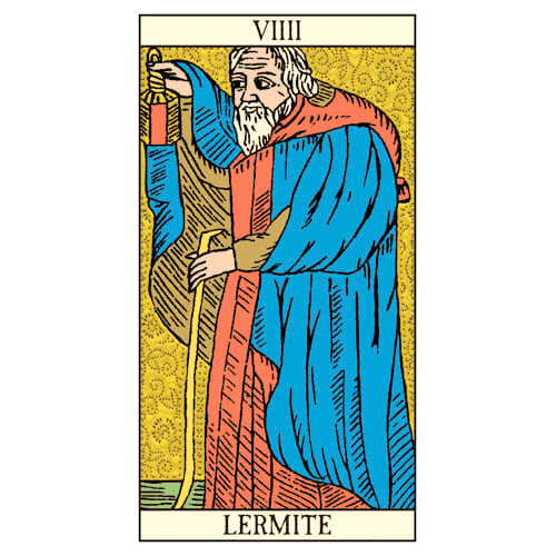 Golden Tarot of Marseille: Designed by Claude Burdel and published by Lo Scarabeo. Card VIIII- Lermite